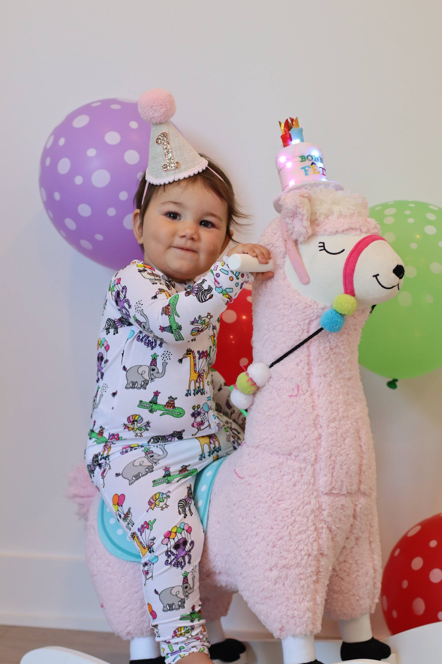 Love & Grace Party in my pjs zip romper