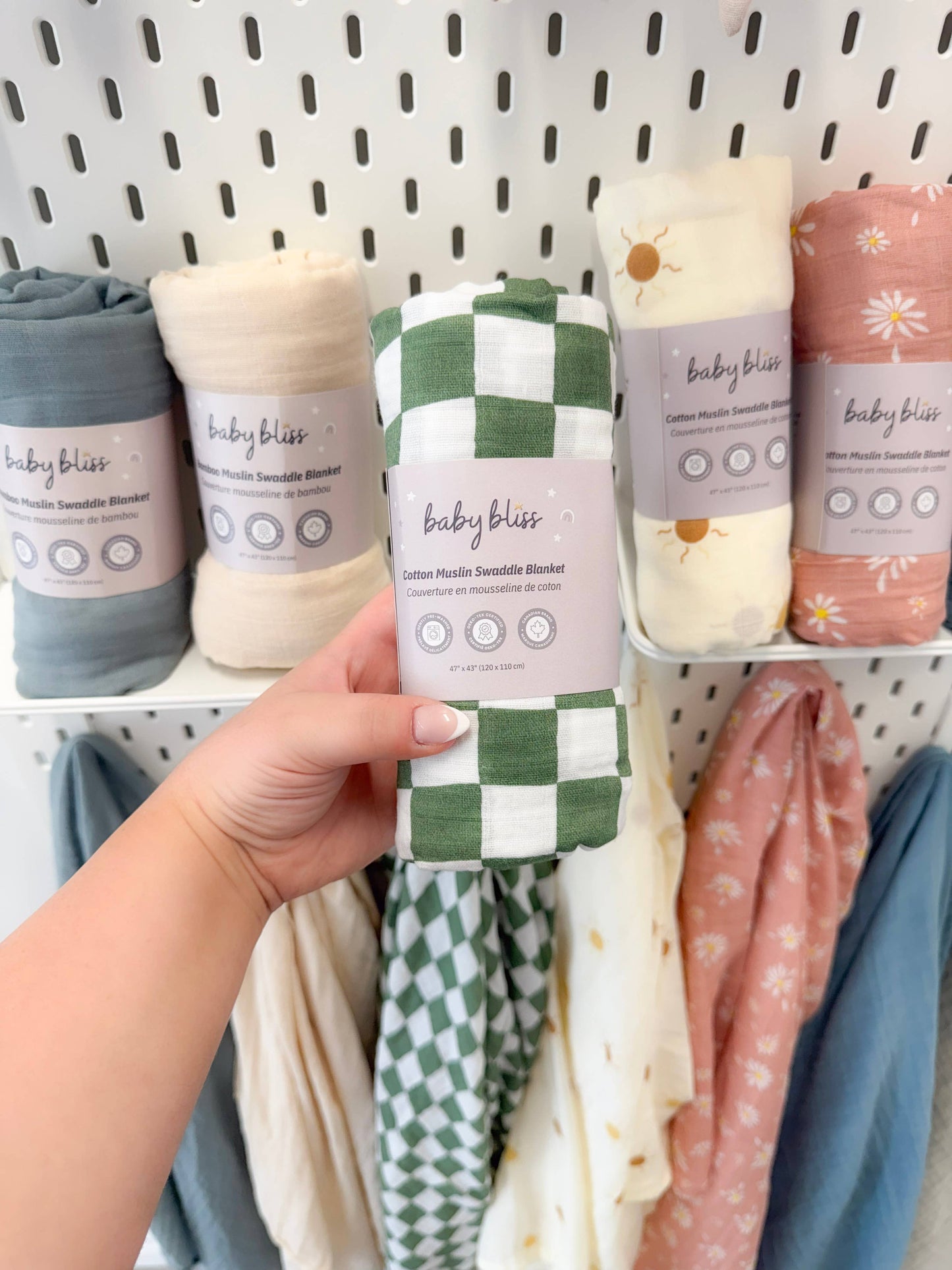 BABY BLISS  Muslin Cotton Swaddle Blanket - Large