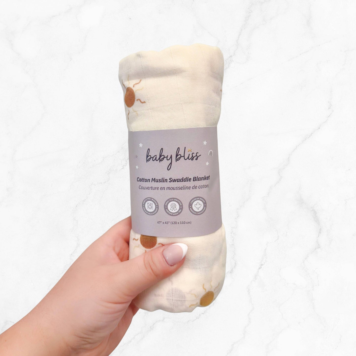 BABY BLISS  Muslin Cotton Swaddle Blanket - Large