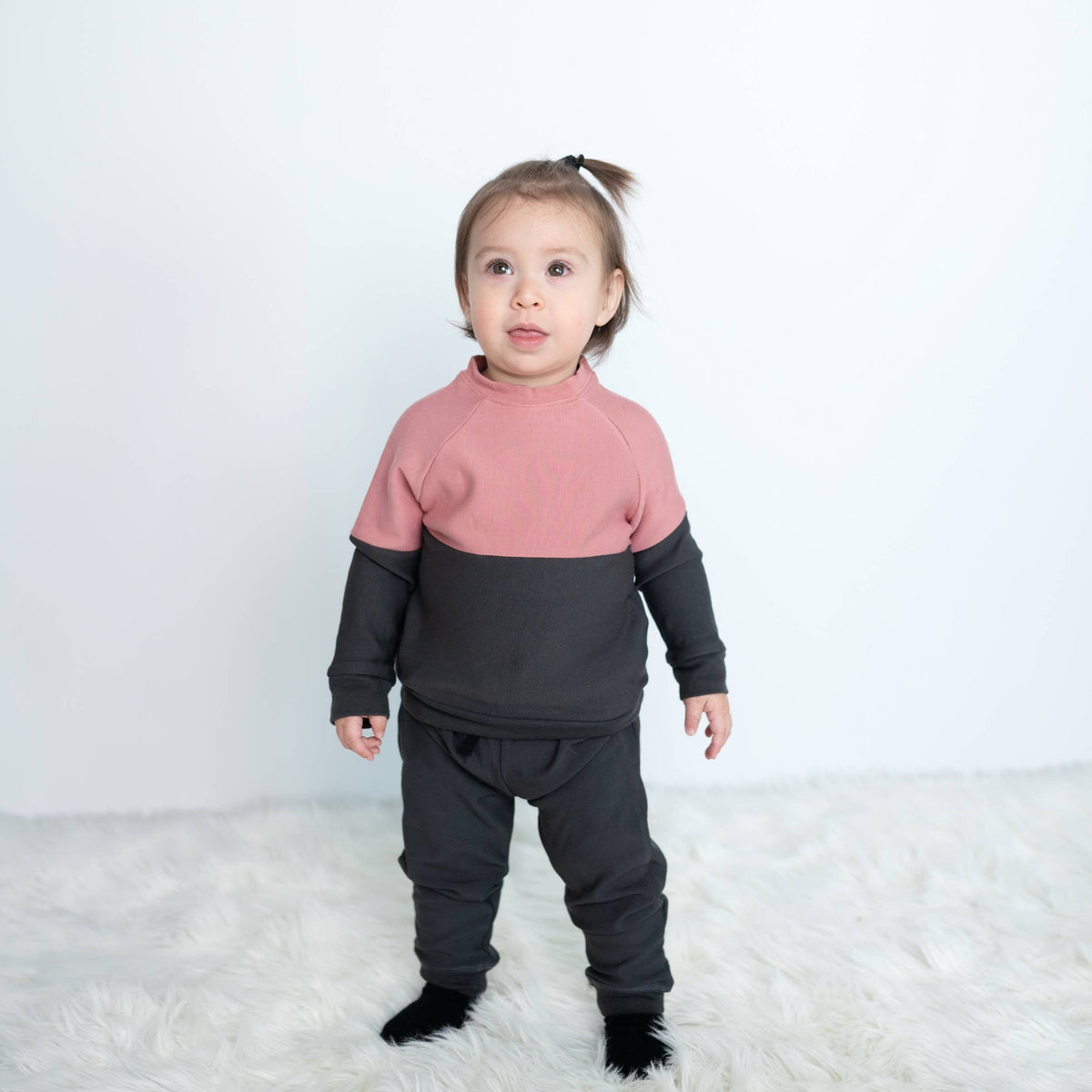 SILKBERRY BABY BAMBOO FLEECE COLORBLOCK SWEATSHIRT (2 COLORS)