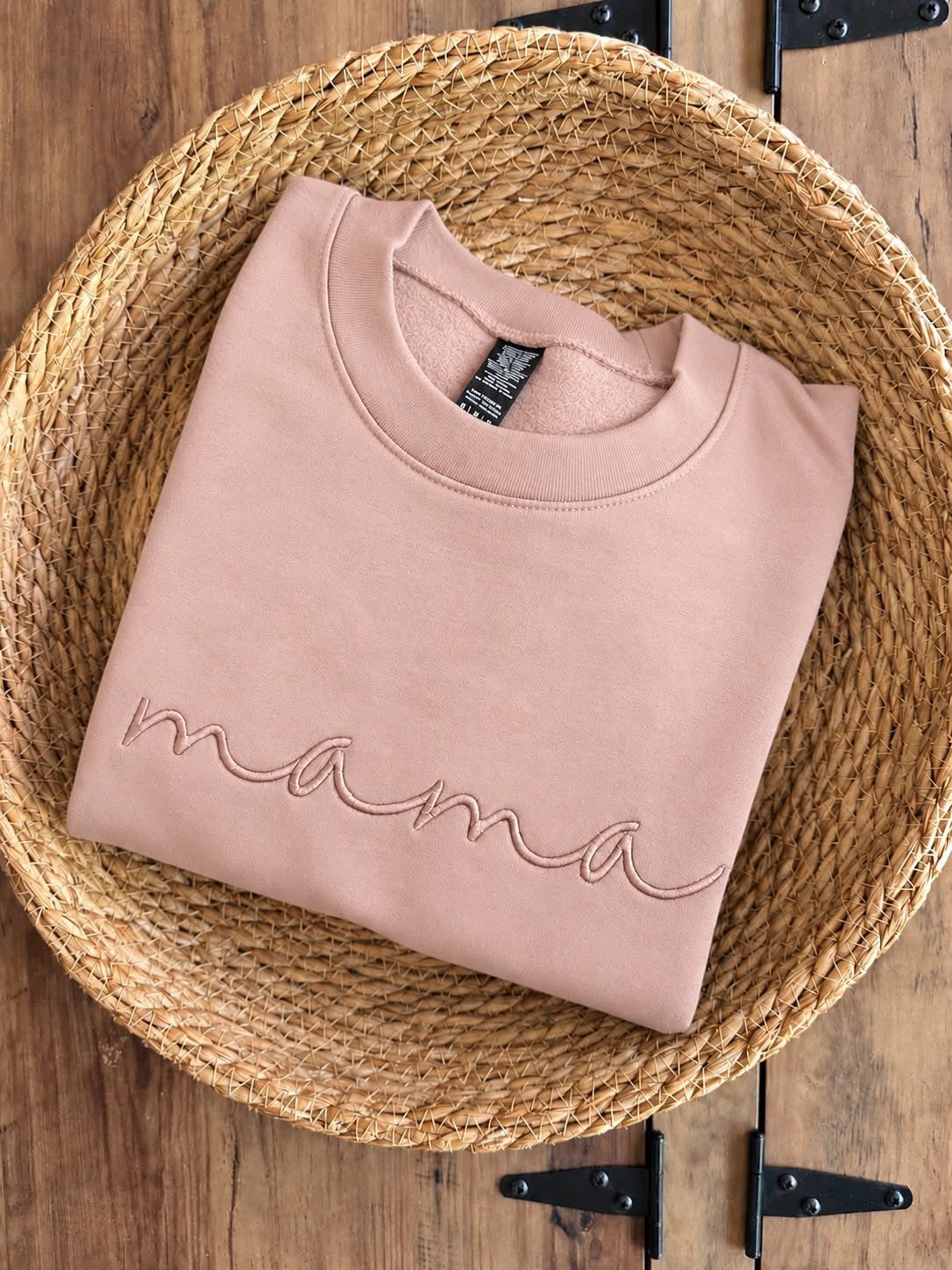 PRE ORDER, TEDDY LITTLE APPAREL MAMA CREW (PINK)