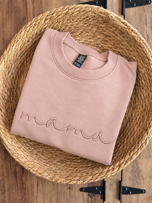 PRE ORDER, TEDDY LITTLE APPAREL MAMA CREW (PINK)