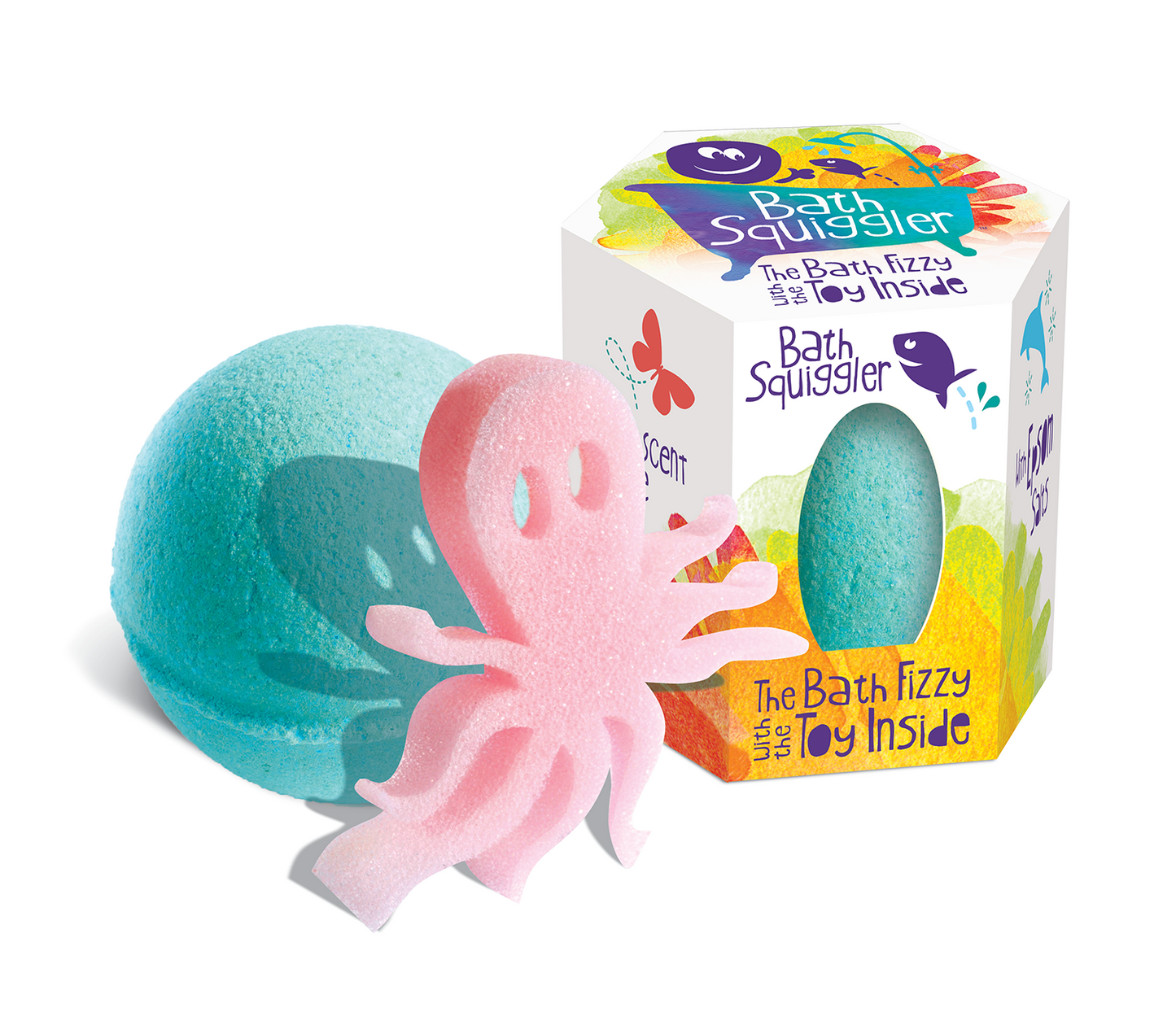 Bath Squiggler bath bombs with toy