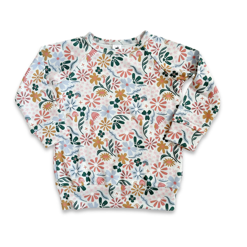 LITTLE & LIVELY BAMBOO RAGLAN PULLOVER | FLOATING FLORAL