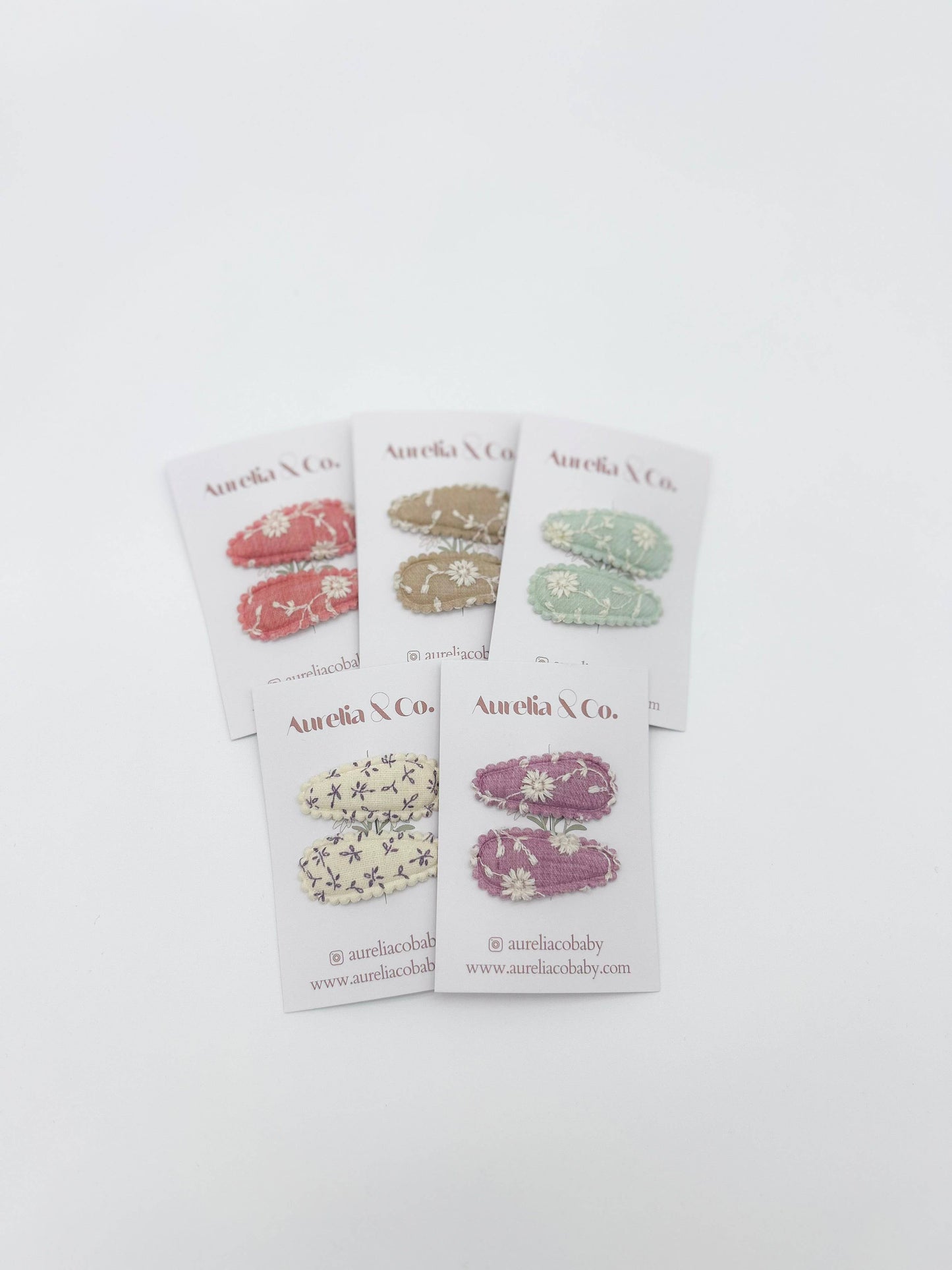 Mini Floral Baby Fabric Hair Barrettes