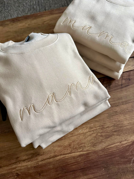 TEDDY LITTLE APPAREL MAMA CREW (VANILLA SAND)