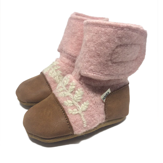 NOOKS Finch Embroidered Felted Wool Booties