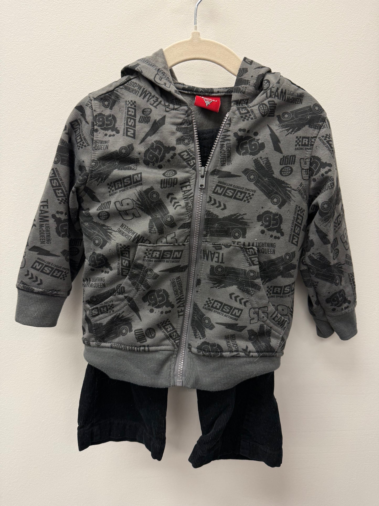DISNEY CARS HOODIE AND PANTS SIZE 2T