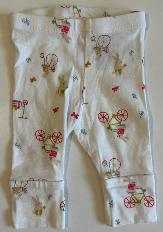 Rise Little Earthling, Bunnies on Bikes Pants - 3-6 Months