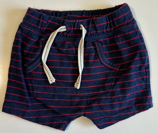 Baby Gap, Navy Blue and Red Striped Shorts with Front Pocket - 12-18 Months