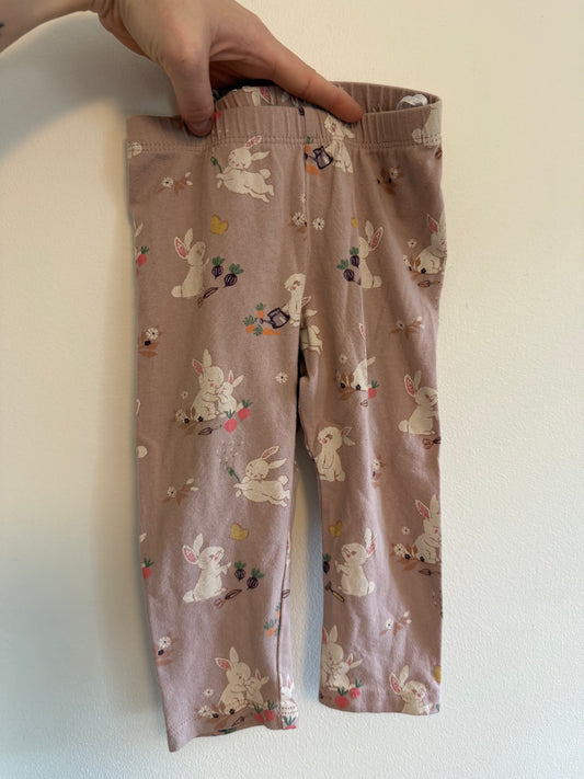 H&M BUNNY GARDENING LEGGINGS SIZE 12M