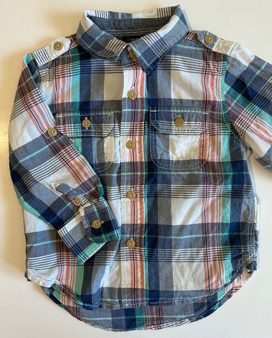 Baby Gap, Plaid Button-Up Shirt - 18-24 Months