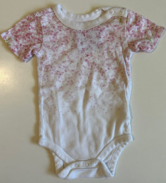 Burt's Bees, White and Pink Onesie - 3-6 Months