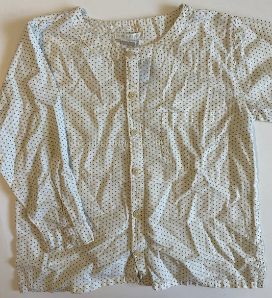 Serendipity, Ivory Polka-Dot Button-Up Top - Size 5Y