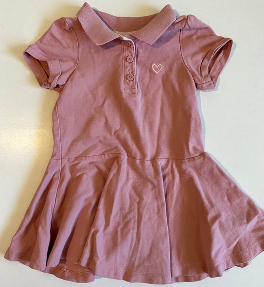 H&M, Pink Dress with Collar - 12-18 Months