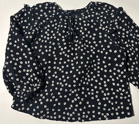 Zara, Black and White Flowery Top - Size 4-5Y