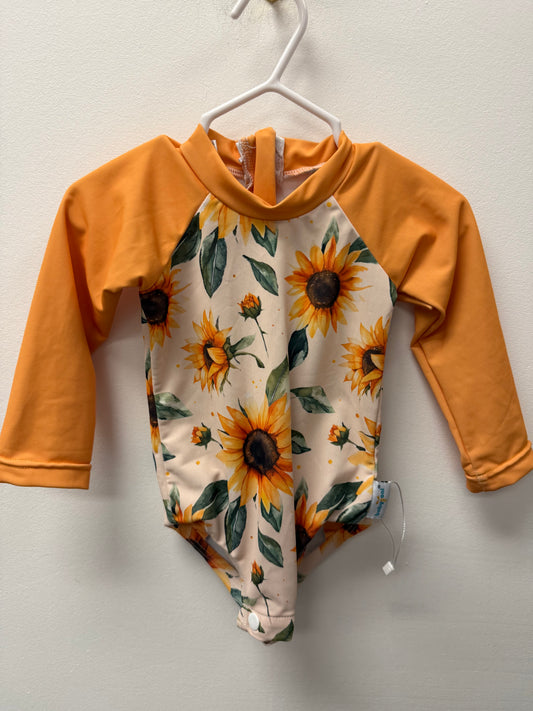 NEW BABY GOAL SUNFLOWER BATHING SUIT SIZE 3-6M