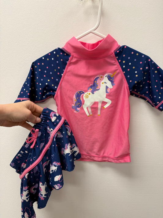UV SKINZ UNICORN BATHING SUIT SIZE 2T