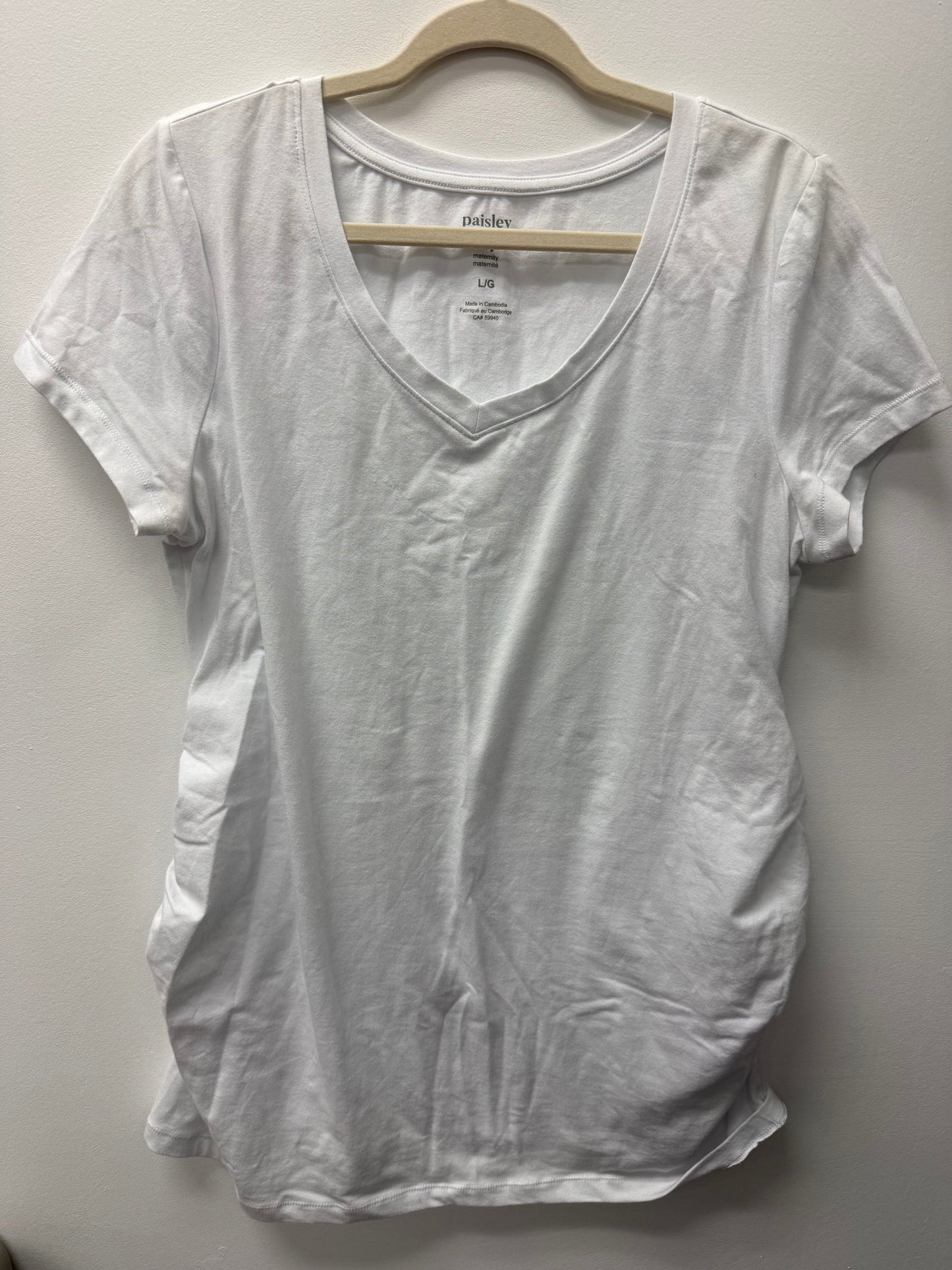 PAISLEY SKY MATERNITY SHIRT (WHITE) SIZE LARGE
