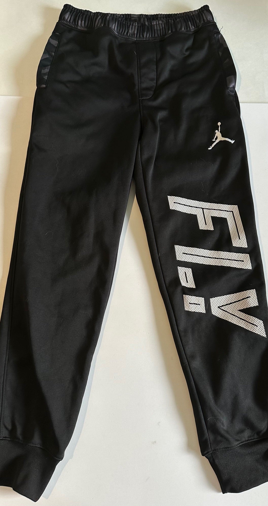 Air Jordan, Black "Fly" Pants - Size Medium (10-12)