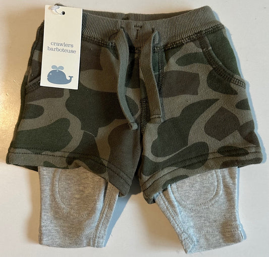 *New* Baby Gap, Camo and Grey Crawler Pants - 0-3 Months