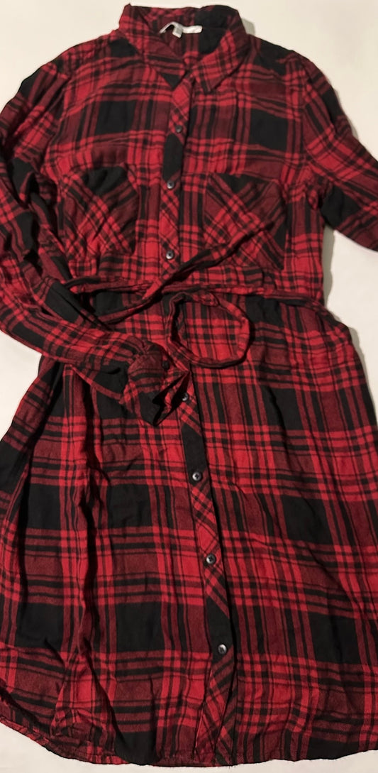 *Adult* Dex, Red and Black Plaid Dress - Size Medium