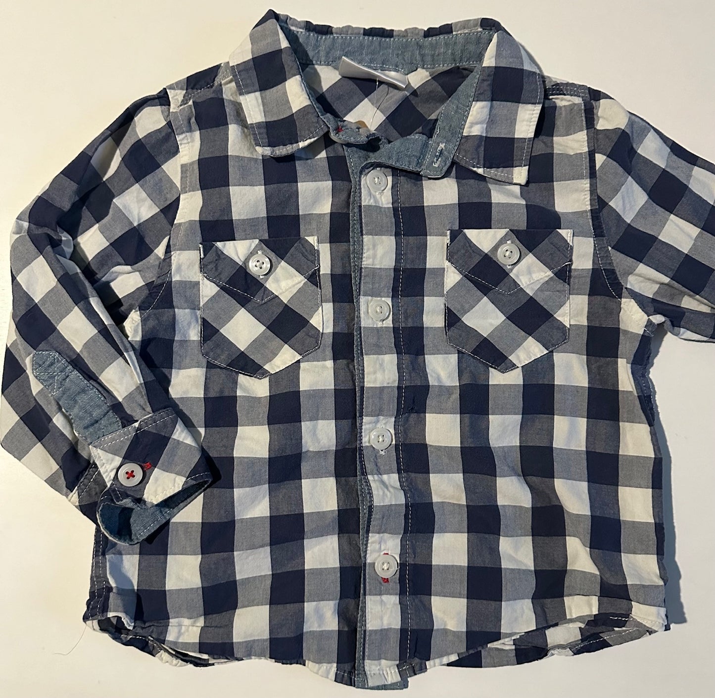 Hanna Andersson, Blue and White Button-Up Shirt - Size 2T