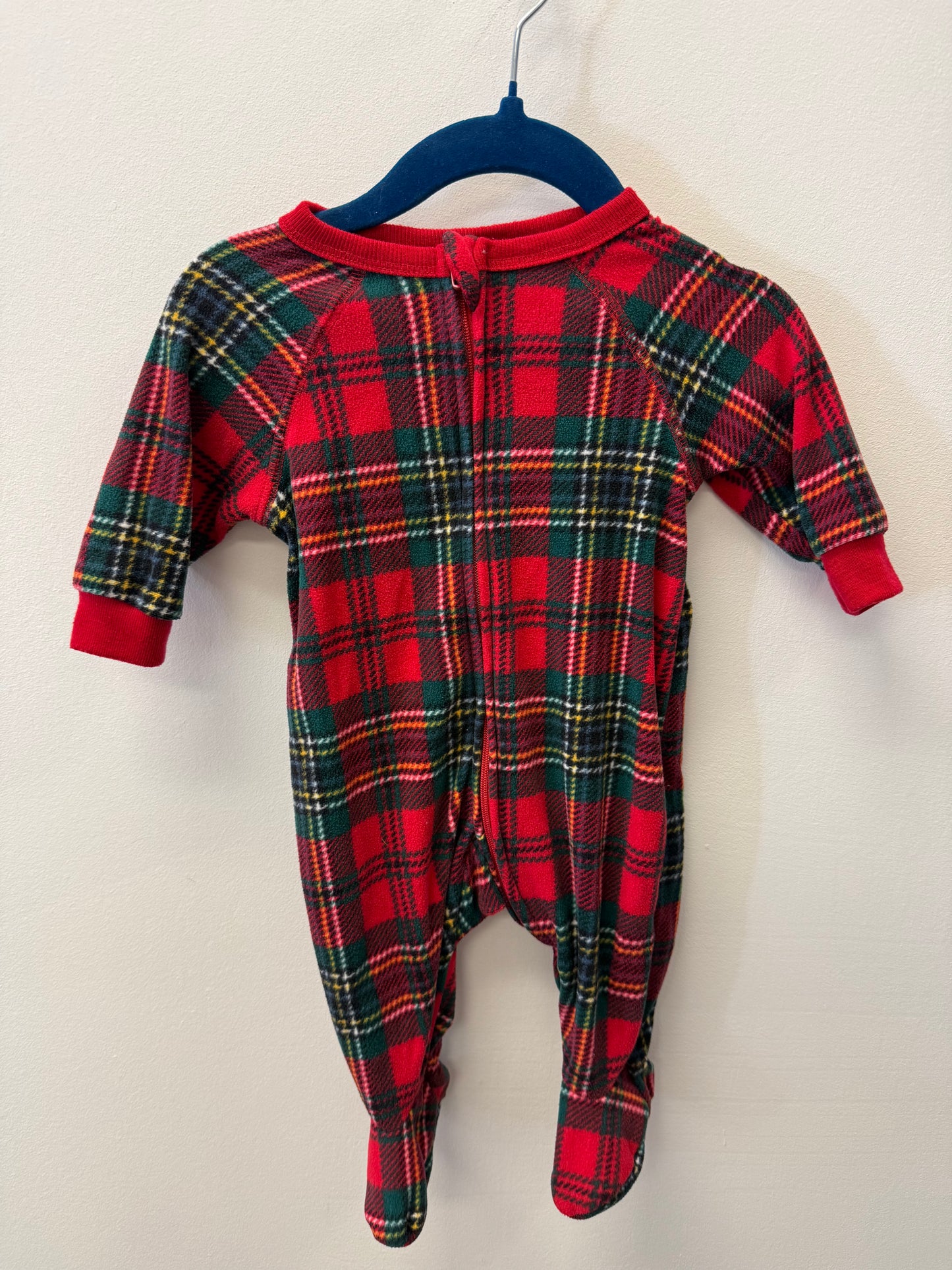 PJ PLACE FLEECE PLAID SLEEPER SIZE 0-3M