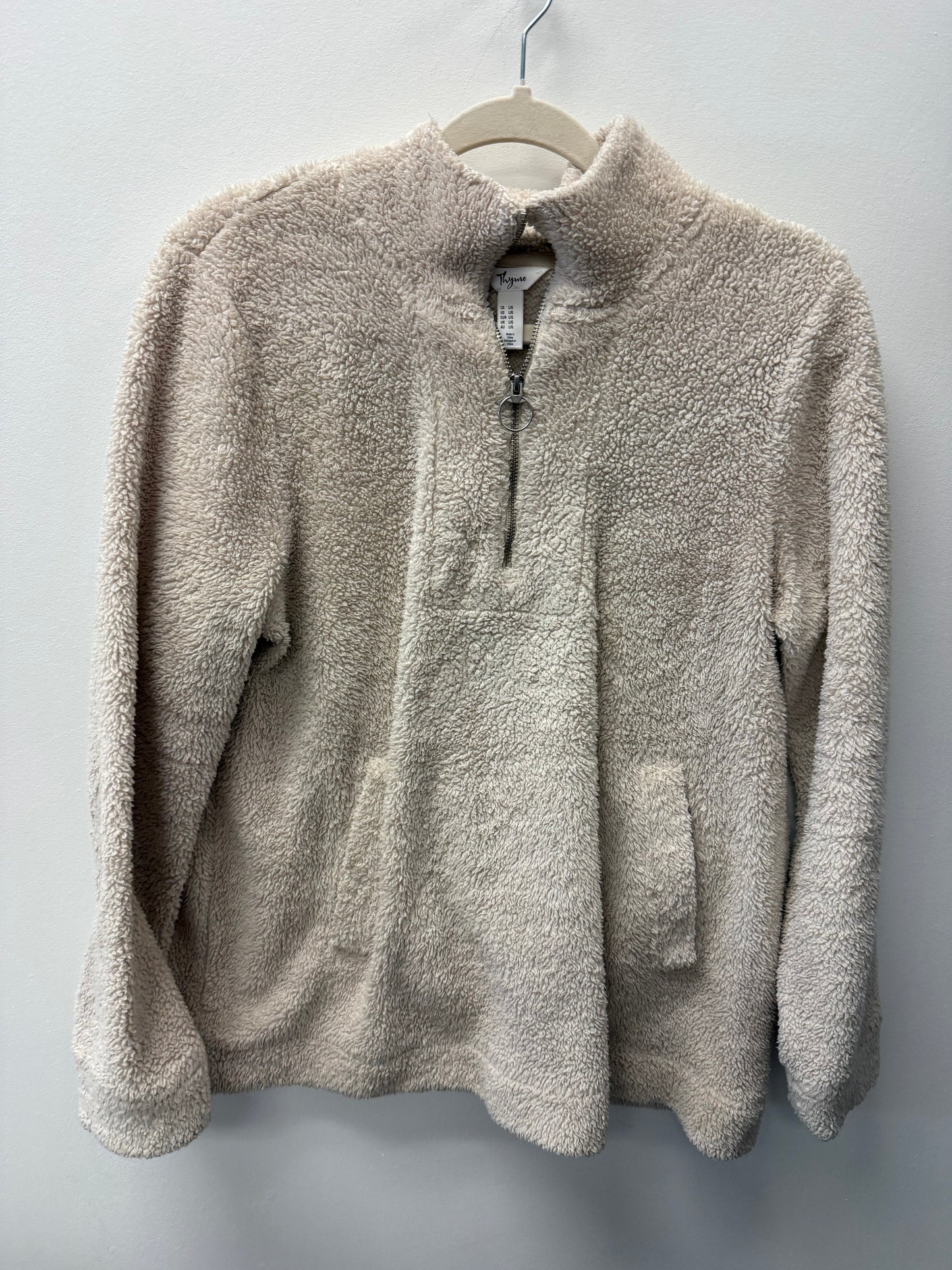THYME MATERNITY SHERPA PULLOVER SIZE LARGE