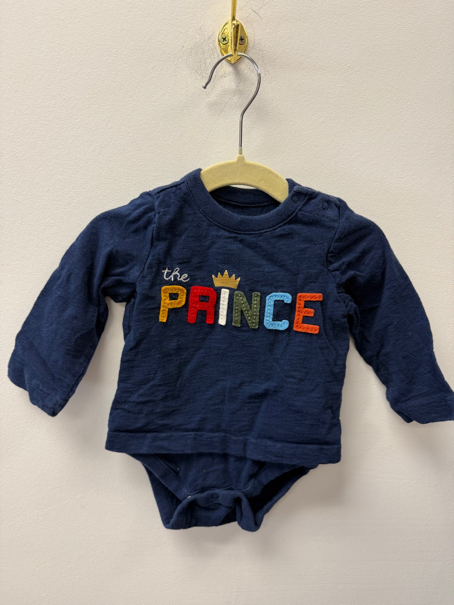 BABY GAP "PRINCE" SHIRT ONESIE SIZE 3-6M