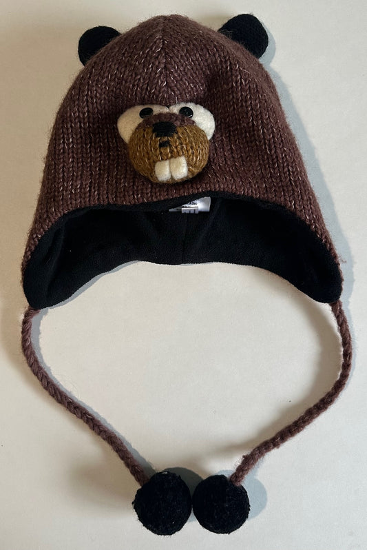 Delux, Brown Beaver Winter Hat - Size 3-6