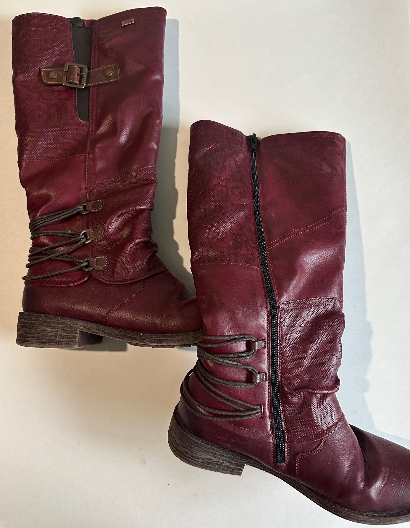 *Adult* Remonte, Dark Red/Burgundy High Boots - Size 8.5