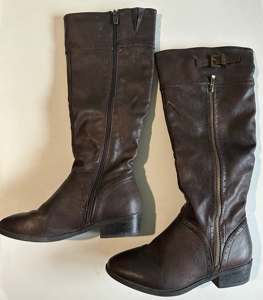 *Adult* Unknown Brand, Dark Brown Tall Boots - Size 7