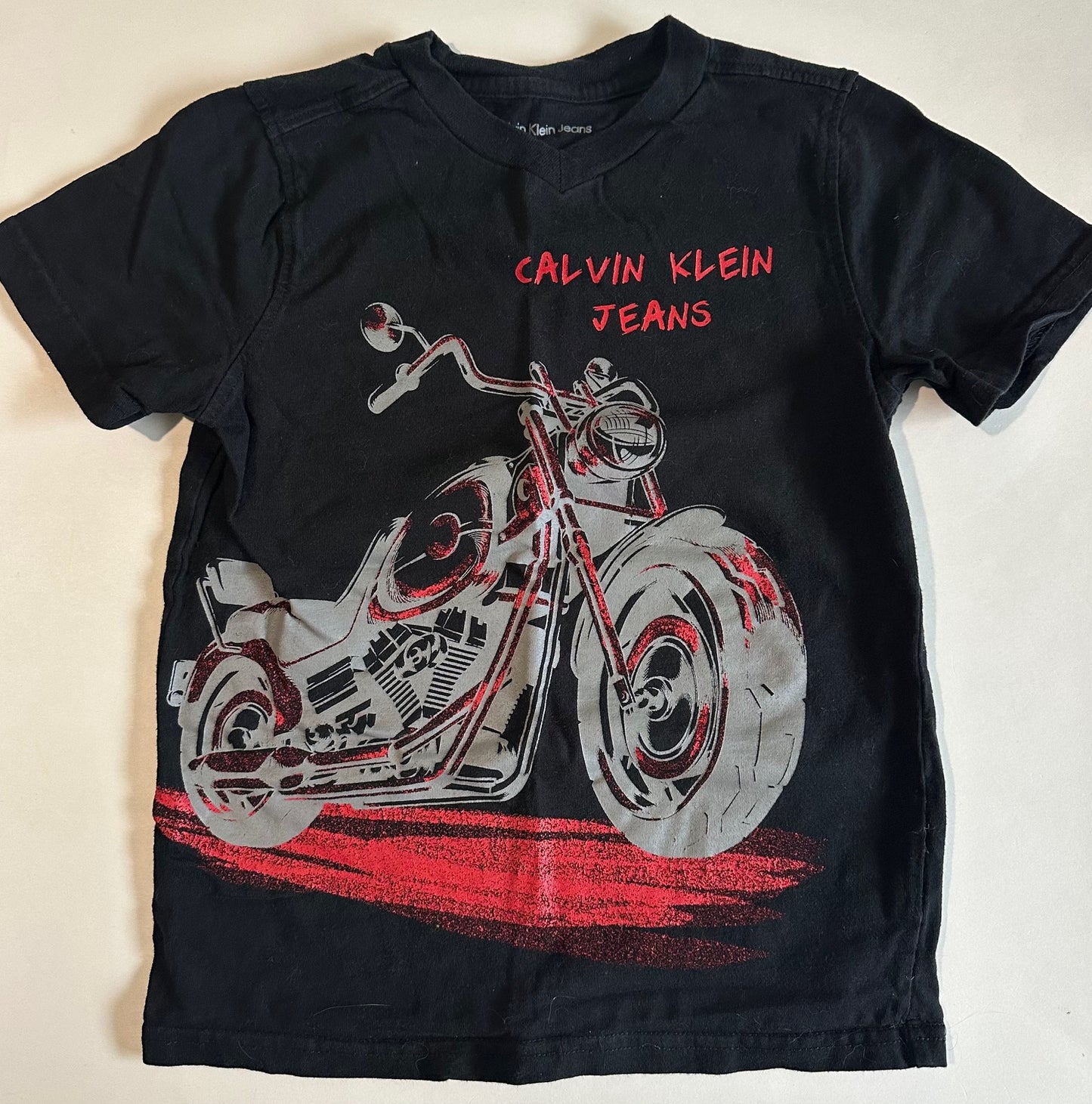 Calvin Klein, Black Motorcycle T-Shirt - Size 6