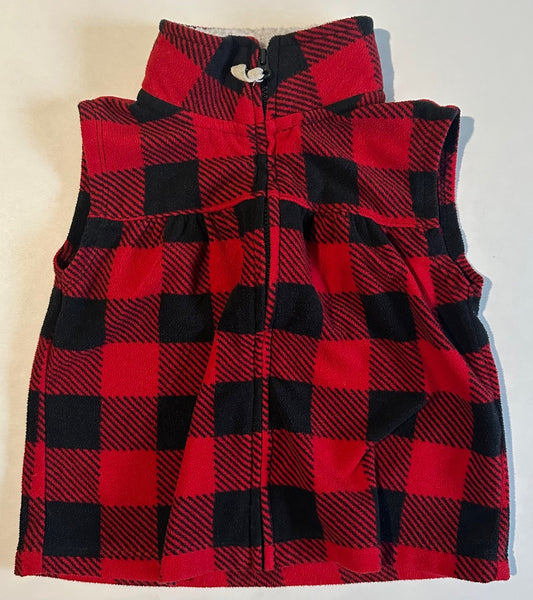 Carter's, Red and Black Fleece Vest - 18 Months