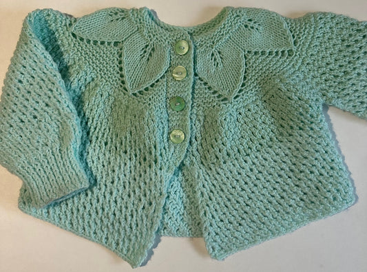 Handmade, Green Knit Button-Up Sweater - 12-18 Months