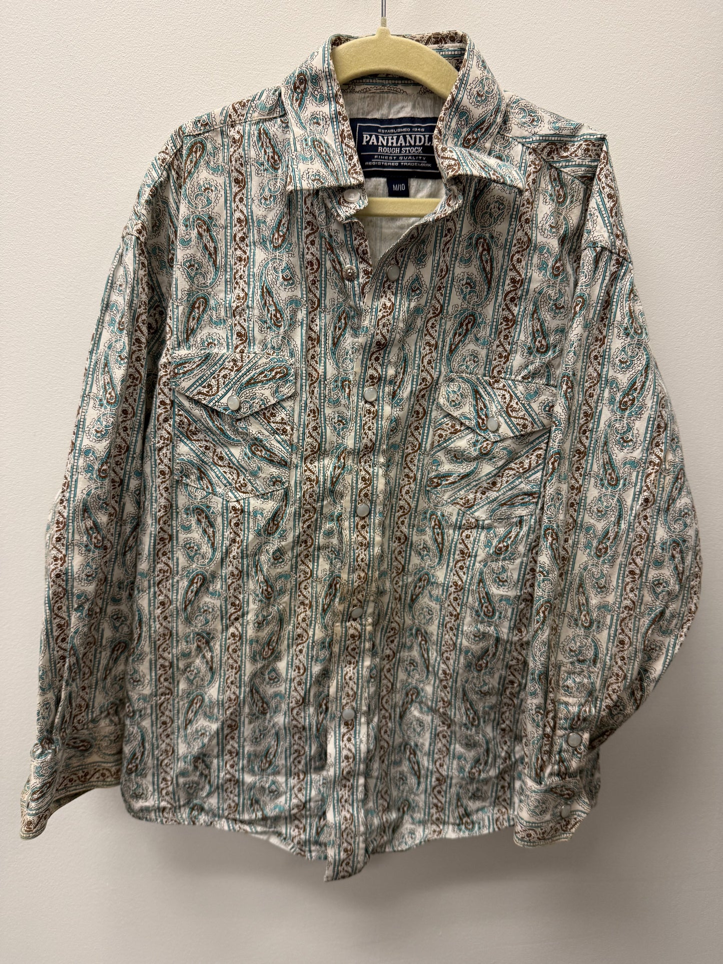 PANHANDLE PAISLEY PRINT BUTTON UP SIZE 10
