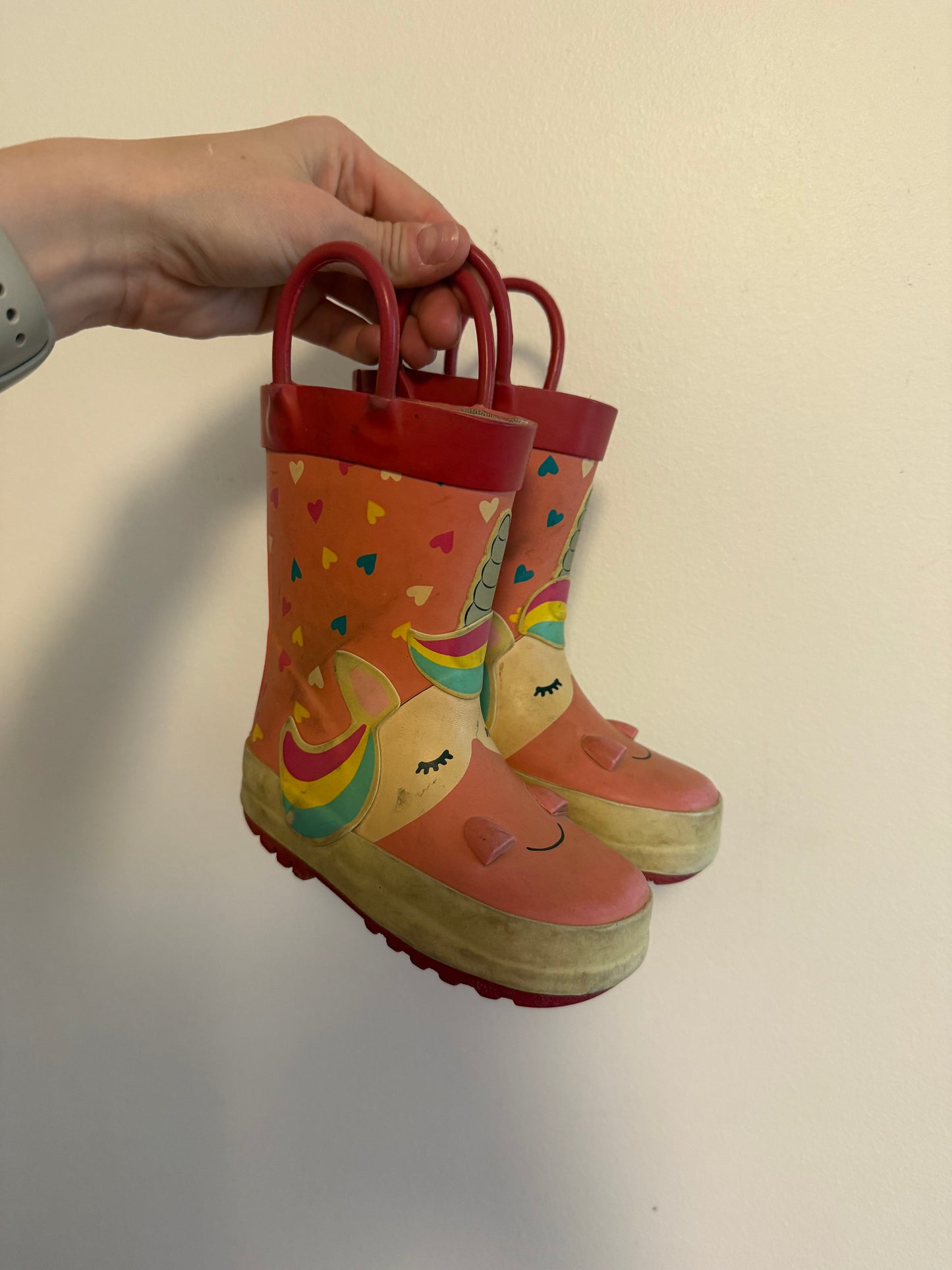 GEORGE UNICORN GUM BOOTS SIZE 6