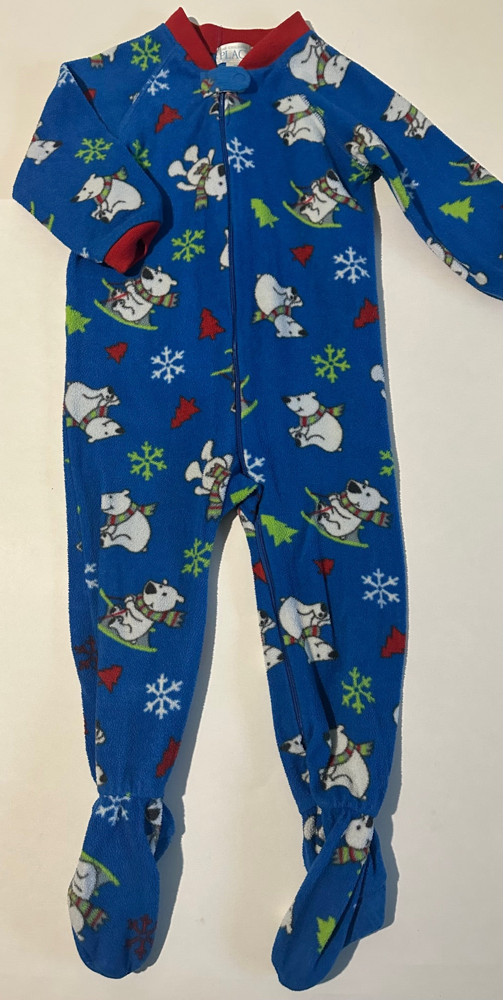 Children's Place, Blue Fleece Polar Bear Sleeper - Size 3T