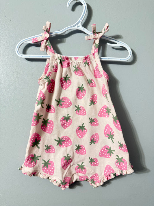 OLD NAVY STRAWBERRY ROMPER SIZE 12-18M