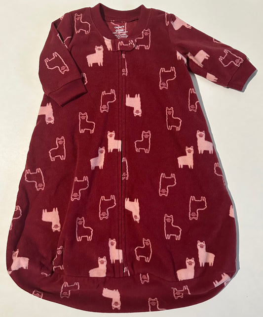 Carter's, Burgundy Fleece Llamas Sleep Sack - 0-3 Months