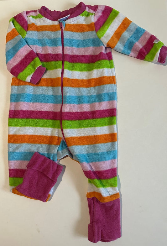 Snugabye, Fleece Colourful Striped Sleeper - 6 Months