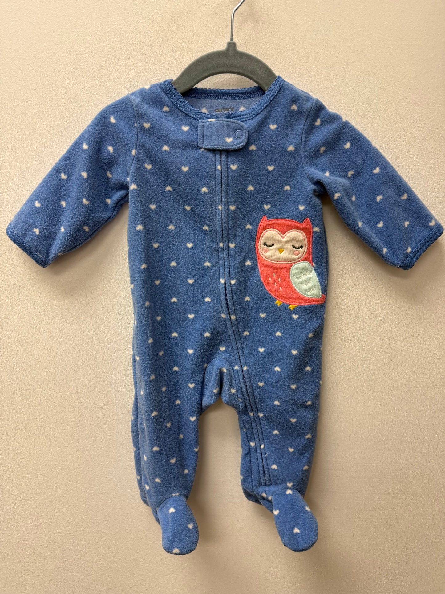 CARTERS FLEECE OWL SLEEPER SIZE 3M