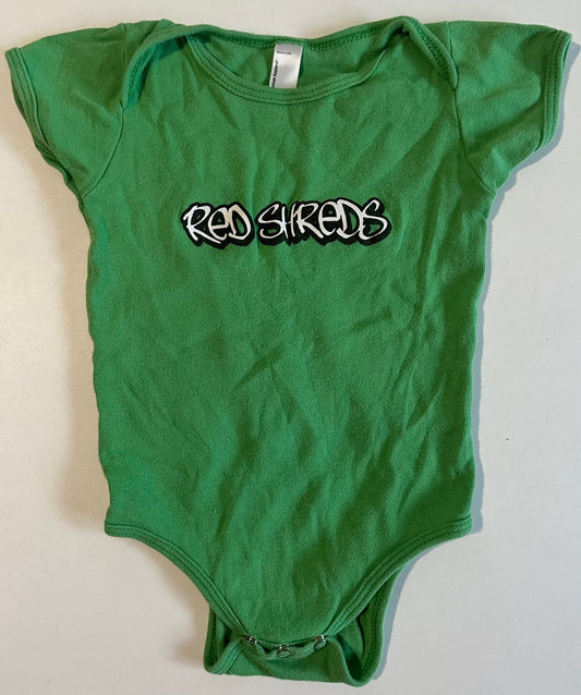 American Apparel, Green Red Shreds Onesie - 6-12 Months