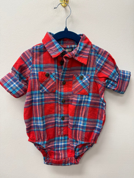 OSHKOSH FLANNEL ONESIE SIZE 12M