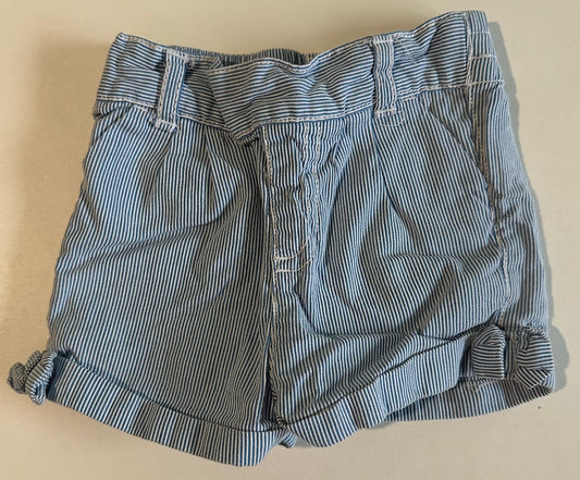 Joe Fresh, Blue Pinstripe Shorts with Little Side Bows - 3-6 Months