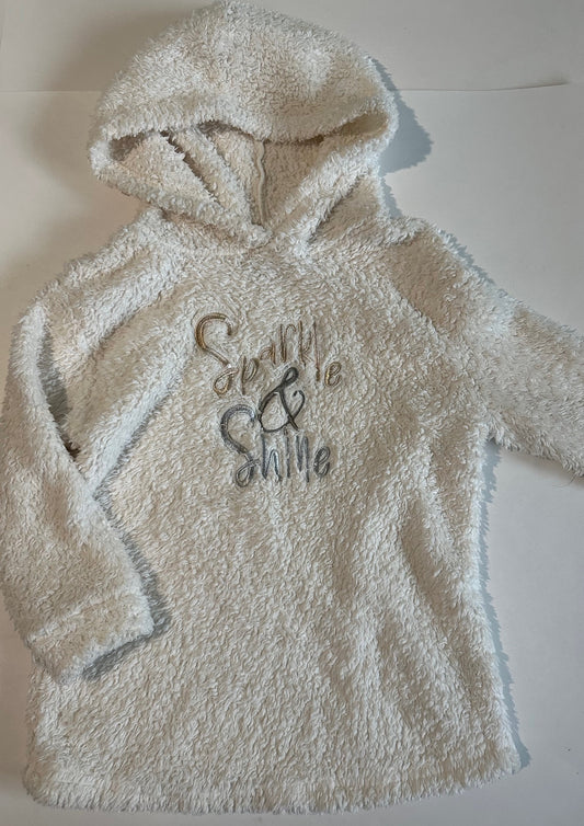 George, Soft White "Sparkle & Shine" Hoodie - Size XS (4-5)