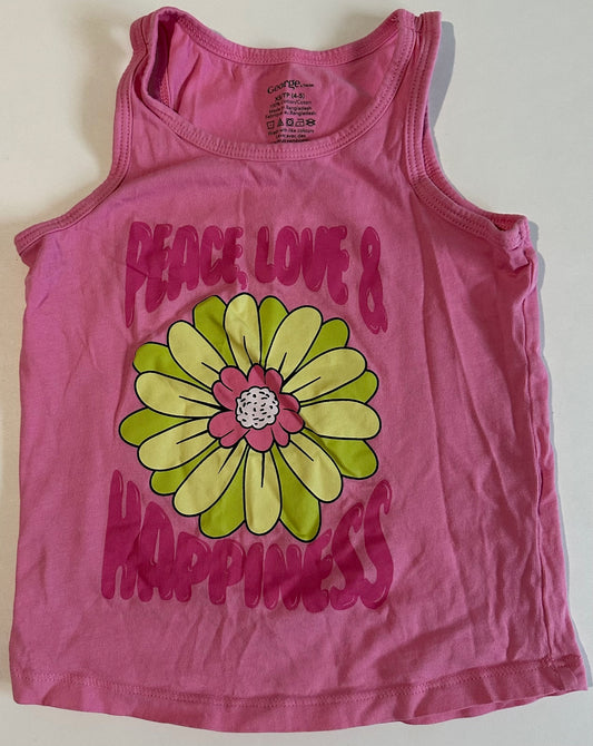 George, "Peace, Love & Happiness" Tank Top - Size XS (4-5)