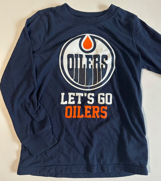 *Play* NHL, Navy Blue Edmonton Oilers Hockey Shirt - Size 6