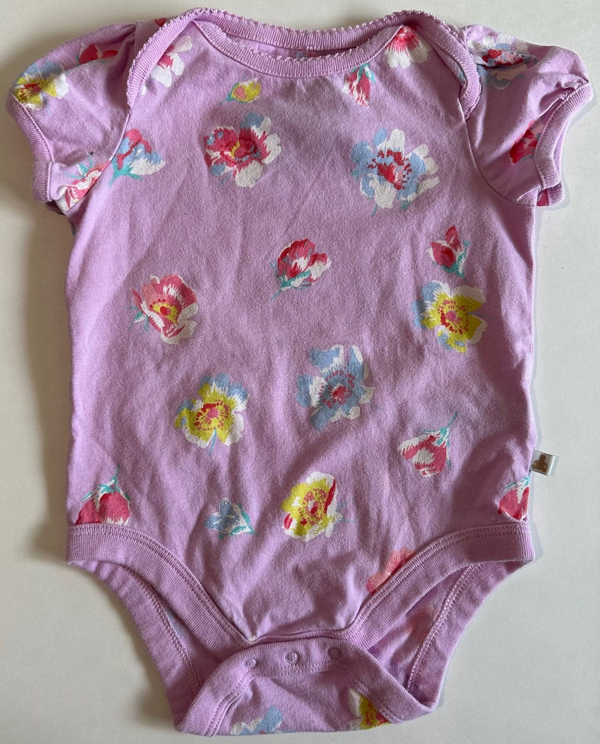 Baby Gap, Pale Purple/Pink Flowery Onesie - 6-12 Months